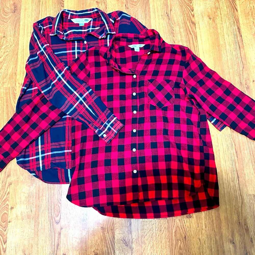 Old Navy Flannel Shirts Lot of 2 Large